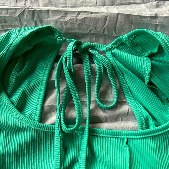 SHEIN size S. Ribbed long sleeve w/ split bell.  Tie in back. - Picture 3 of 4